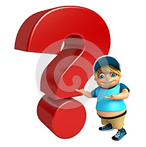 Kid boy with Question mark sign