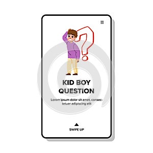 kid boy question vector