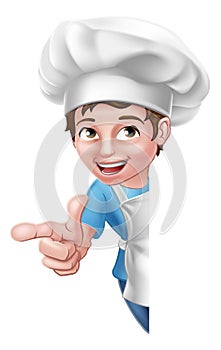 Kid Cartoon Boy Chef Cook Baker Child Sign