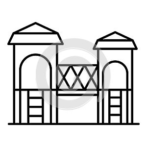 Kid castle playground icon, outline style