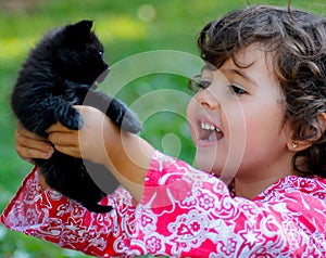 Kid with cat