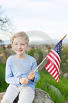 Kid celebrating 4th of july