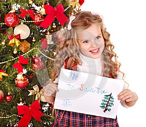 Kid with Christmas gift box.