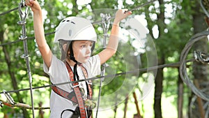 Kid Climbing in Adventure Park