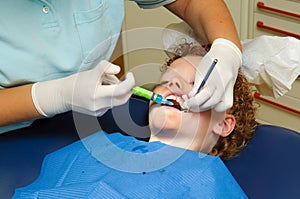 Kid at dentist