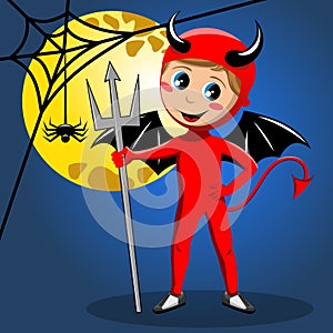 Kid devil halloween costume full moon