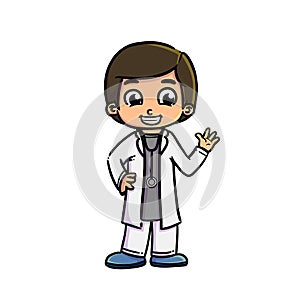 Kid with doctor uniform