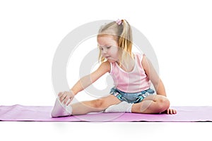 Kid doing fitness exercises