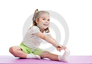 Kid doing fitness exercises