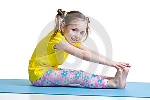 Kid doing fitness exercises