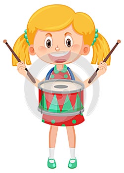 A kid with drum music instrument