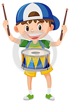 A kid with drum music instrument