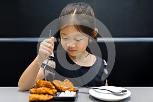 Kid Eating Fried Chicken