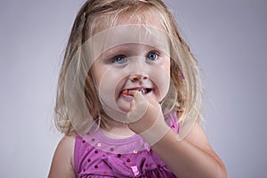 Kid eating gum