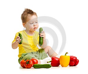 Kid eating healthy food