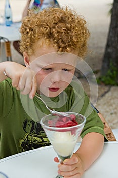 Kid eating ice cream