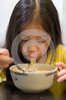 Kid Eating Noodle