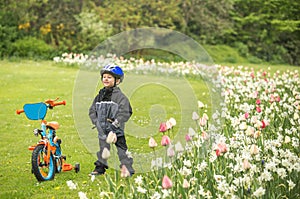 Kid enjoying outdoors scenery