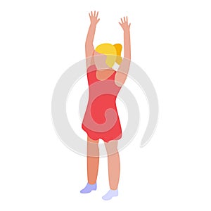 Kid exercise detoxing icon, isometric style