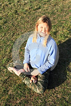 Kid exercising yoga