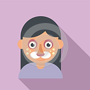 Kid face painting icon flat vector. Child paint