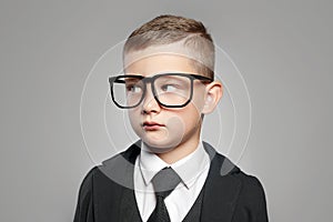 Kid in Formal suit and glasses