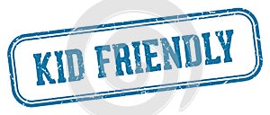 kid friendly stamp. kid friendly rectangular stamp on white background