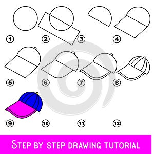 Kid game to develop drawing skill with easy gaming level for preschool kids, drawing educational tutorial for Cap