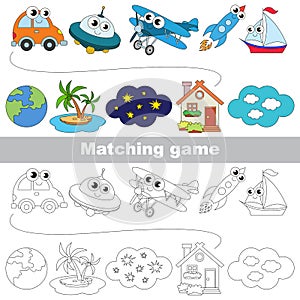 The kid game to find relevant pair of objects.