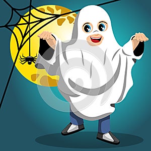 Kid ghost halloween costume full moon