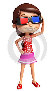 Kid girl with 3D goggle