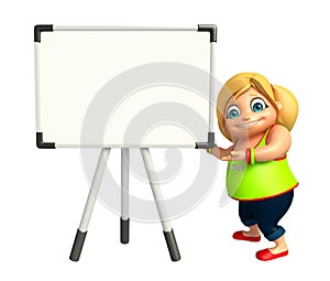 Kid girl with Dispaly board photo