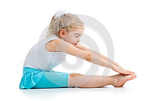 Kid girl doing gymnastics