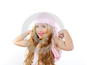Kid girl with pirate handkerchief