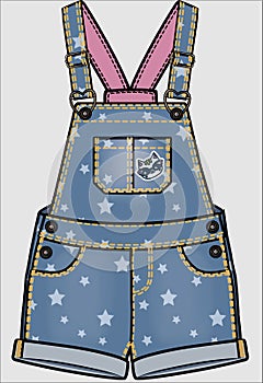 Kid Girls Wear Dungaree Dress