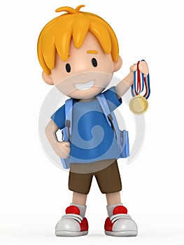 Kid with Gold Medal