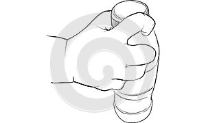 Kid hand holding bottle of water, hand activity vector