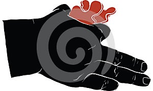 Kid hand holding jigsaw vector, hand activity, vector