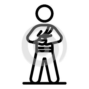 Kid hand injury icon, outline style