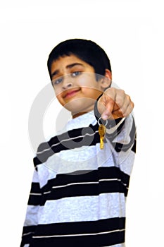 Kid holding keys