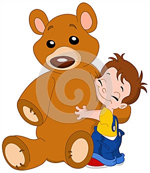 Kid hug bear