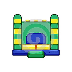 kid inflatable castle cartoon vector illustration