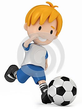 Kid kicking Soccer Ball