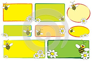 Kid labels - Bee and daisies