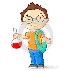 Kid with Laboratory Flask