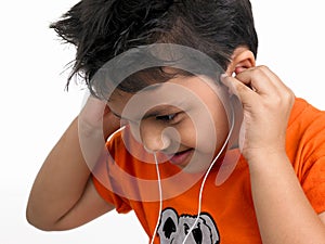 Kid listening to music