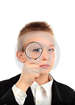 Kid with Magnifying Glass