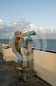Kid and naval telescope photo