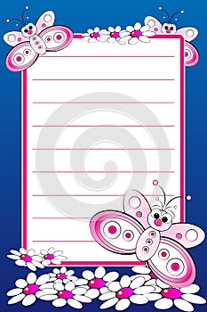 Kid notebook with blank lined page