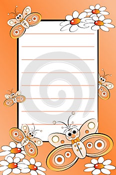 Kid notebook with blank lined page